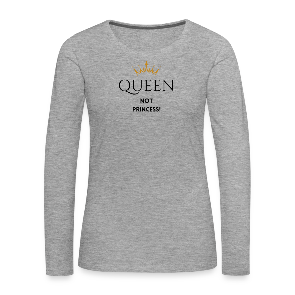 Langarmshirt QUEEN not PRINCESS - Grau meliert