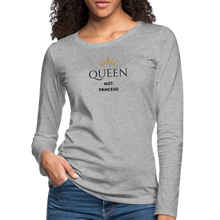 Lade das Bild in den Galerie-Viewer, Langarmshirt QUEEN not PRINCESS - Grau meliert
