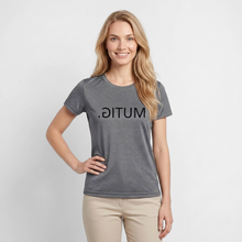 Lade das Bild in den Galerie-Viewer, Frauen Funktions-T-Shirt MUTIG. Spiegelschrift - dunkle Melange 
